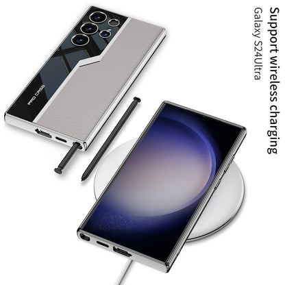 Electroplated Leather Anti-fall Protective Phone Case For Galaxy S25 S24 S23 Ultra Plus